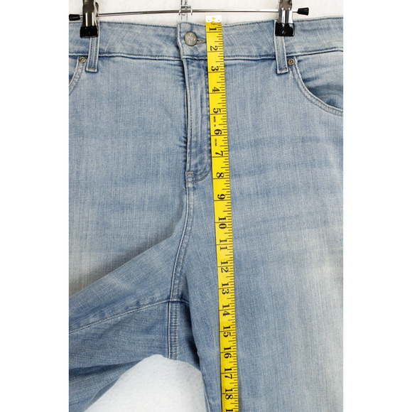 NYDJ Jenna Lift Tuck Ankle Jeans Women 20W Straight Frayed Hem Radiance Blue - Picture 4 of 13